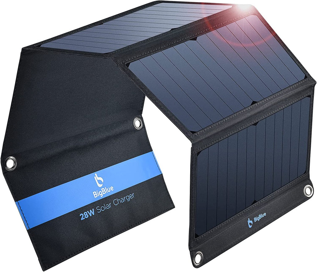 Portable 28W SunPower Solar Panel Charger 3 USB Ports