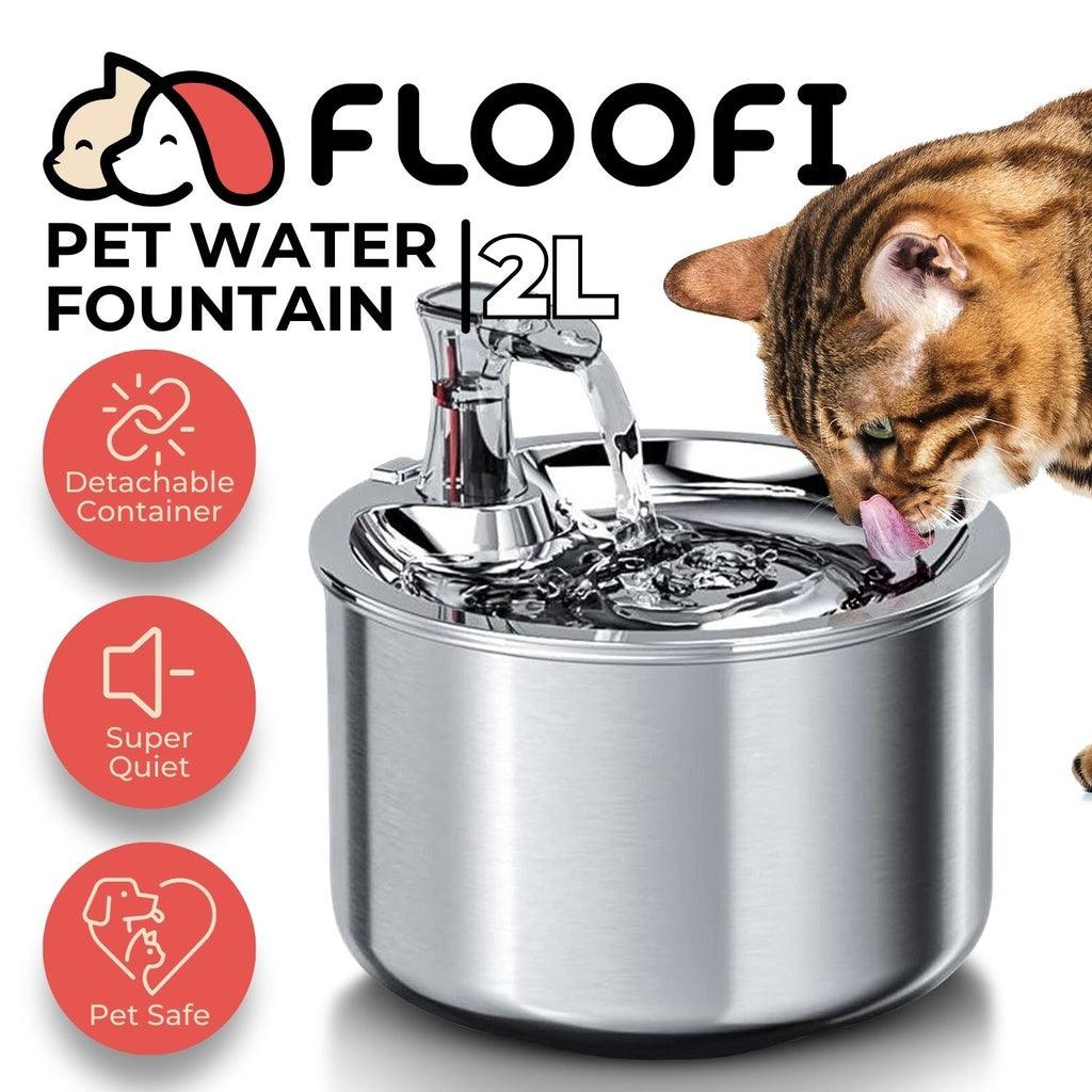 2L Stainless Steel Pet Water Fountain for Cats and Small Dogs