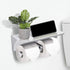 304 Stainless Steel Double Toilet Paper Roll Holder with Phone Shelf (Silver) GO-TPRH-101-FQJ