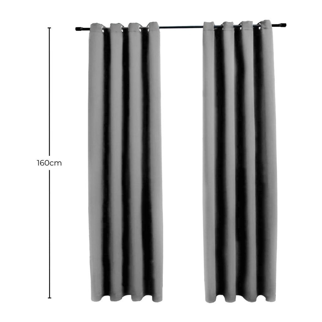 Blackout Window Curtains for Thermal Insulated Room (Set of 2, W132cm x D160cm, Light Grey)