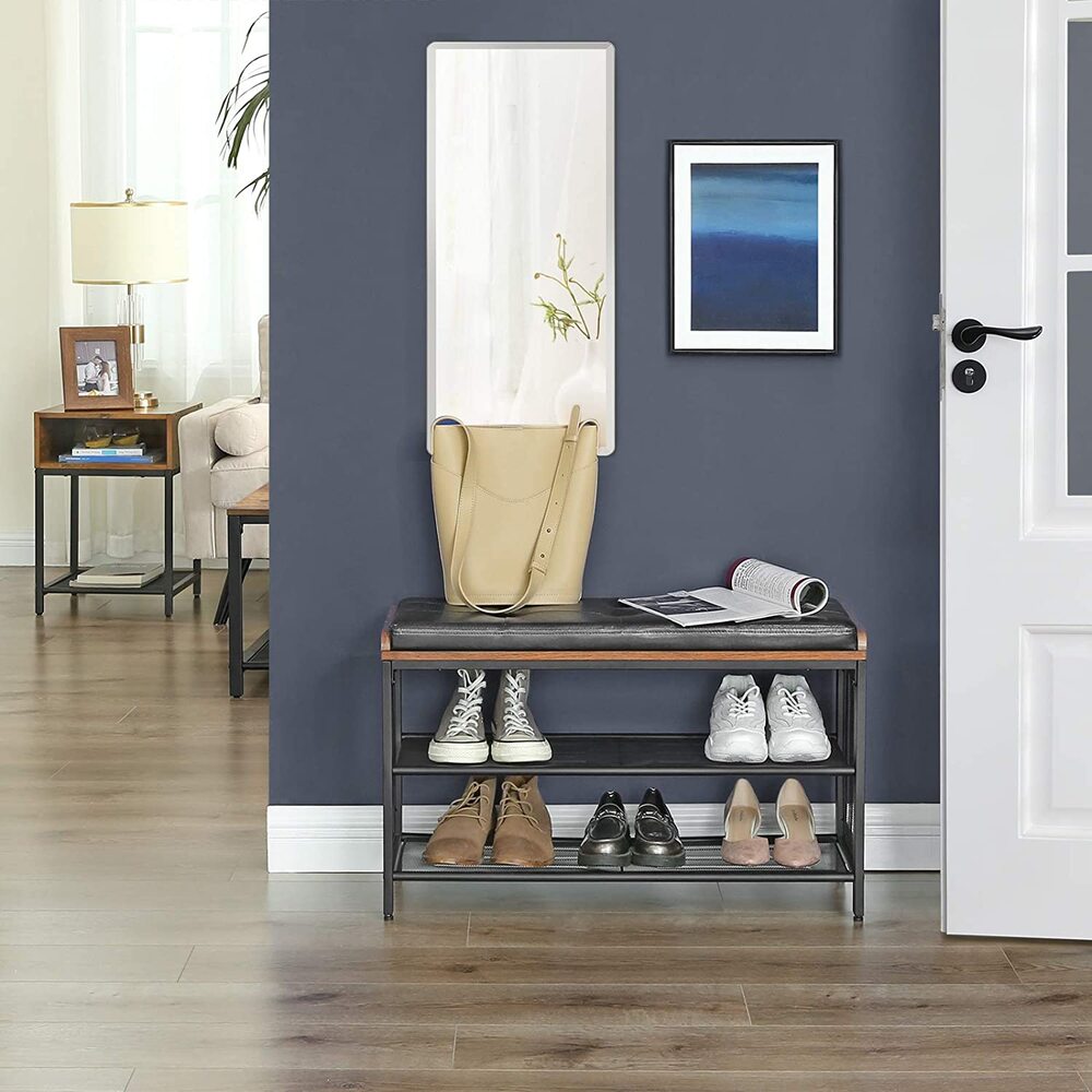 3 Tier Shoe Storage Bench with Padded Seat