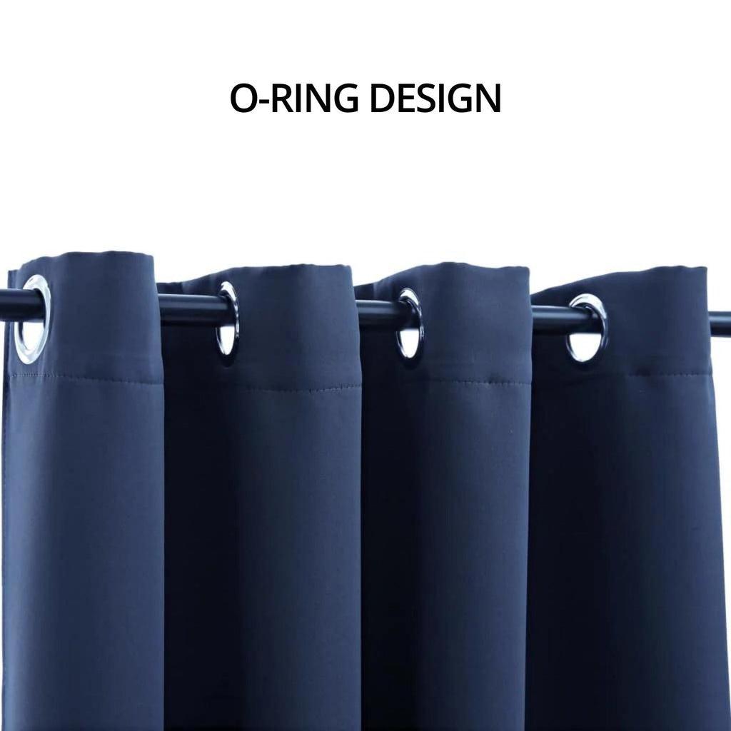 Blackout Window Curtains for Thermal Insulated Room (Set of 2, W132cm x D160cm, Dark Blue)