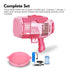 132 Holes Rechargeable Bubbles Machine Gun for Kids (Pink)