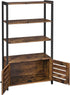 Bookcase Floor Standing Storage Cabinet and Cupboard with 2 Louvred Doors and 3 Shelves Bookshelf  Rustic Brown