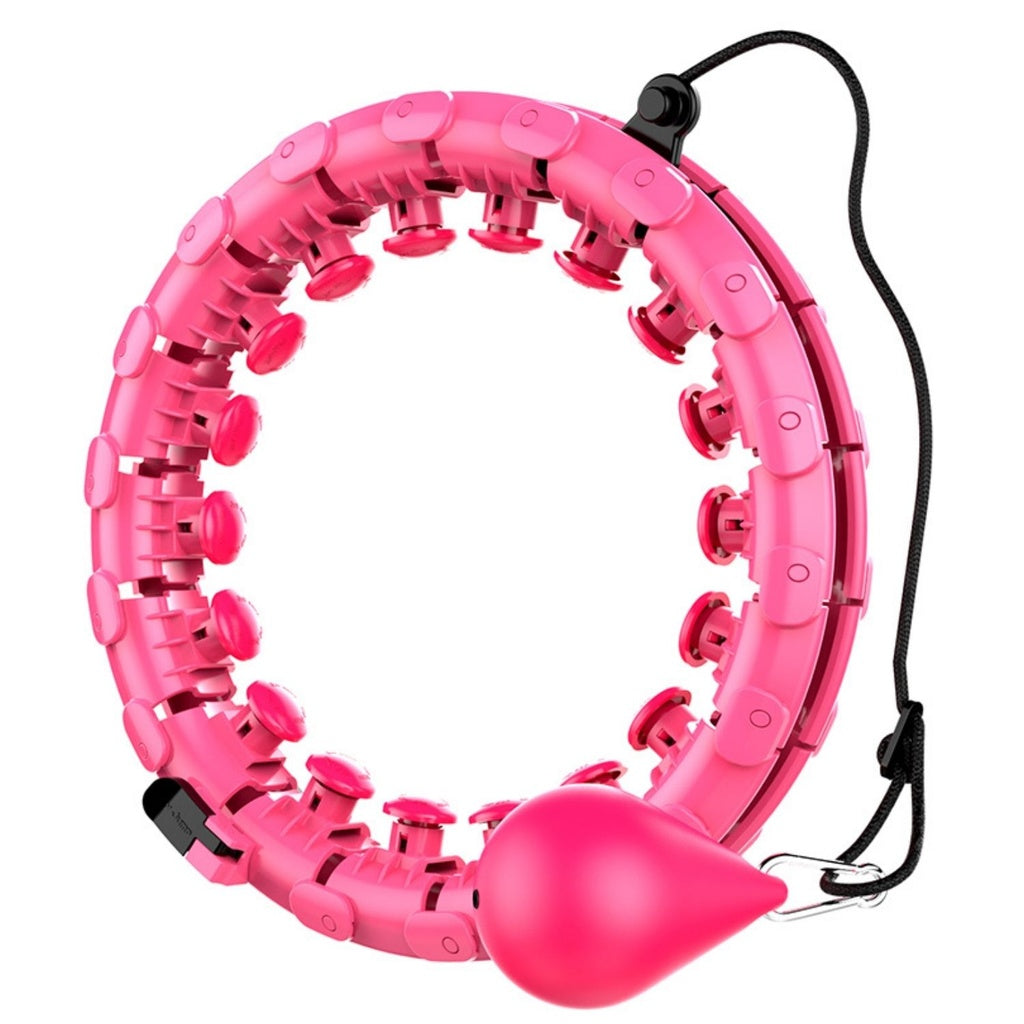 Weighted Hula Hoop with 26 Detachable Knots (Pink)