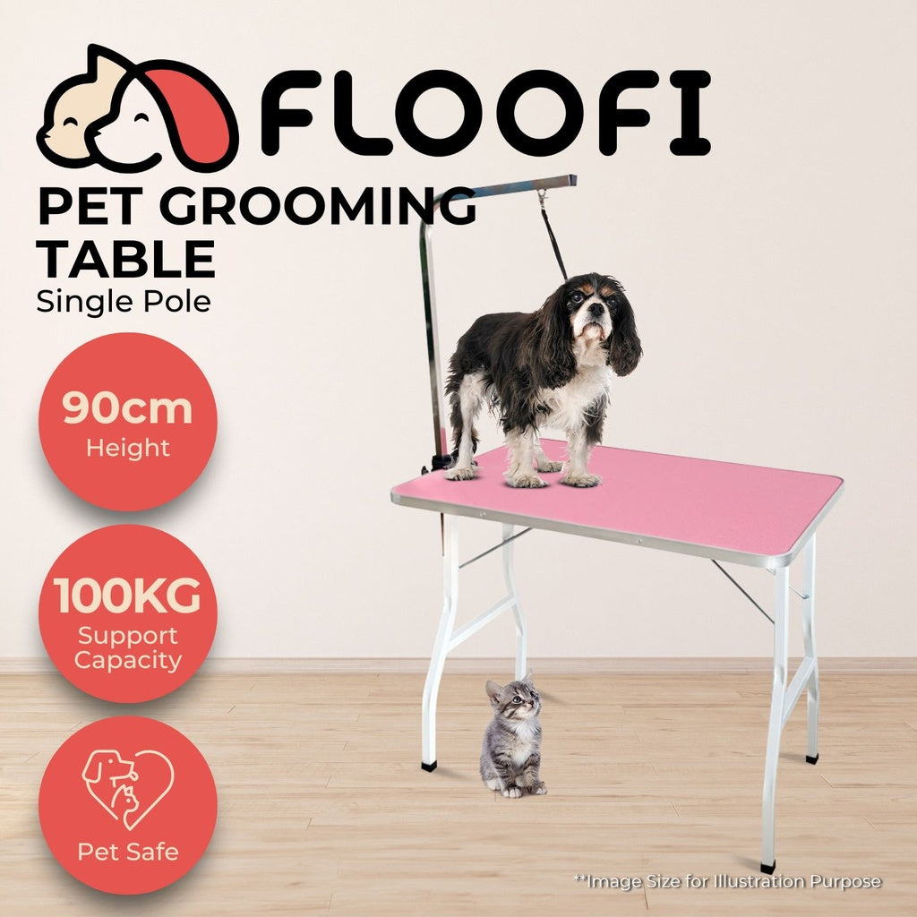 Pet Grooming Table 90cm Single Pole (Pink)