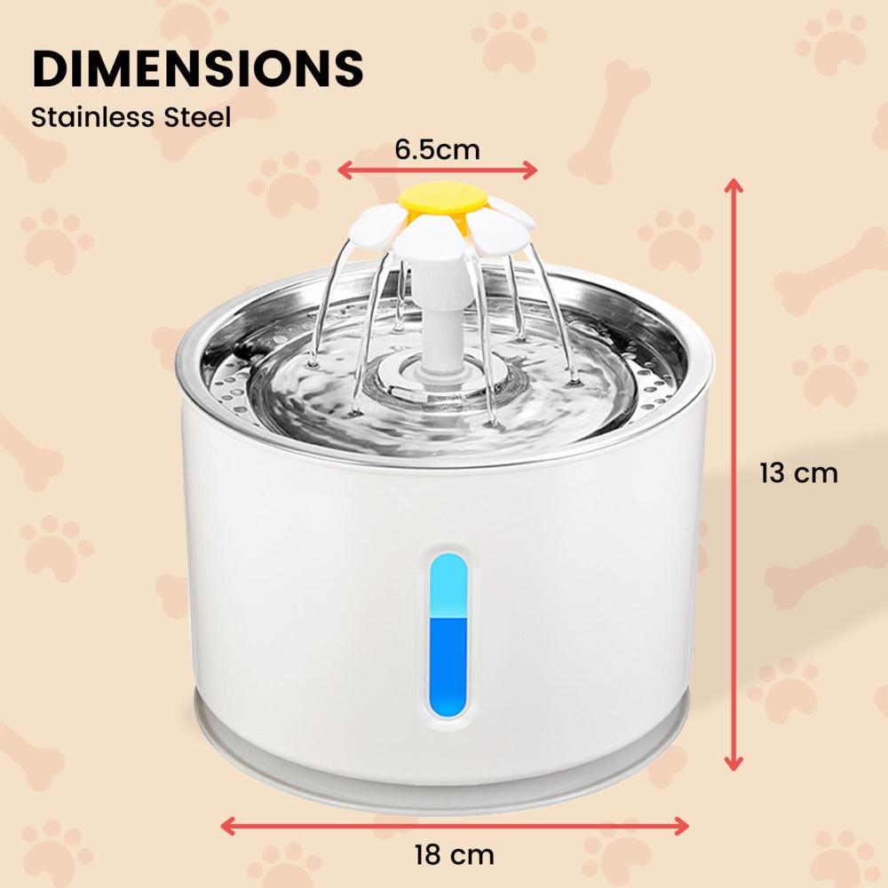 2.4L Automatic Stainless Steel Top Water Fountain Drinking Dispenser And Filter Grey