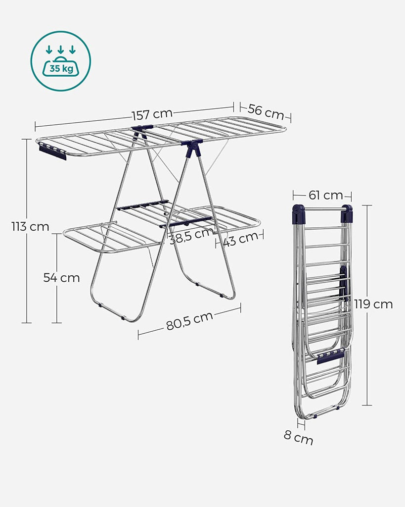 Foldable 2-Level Clothes Airer