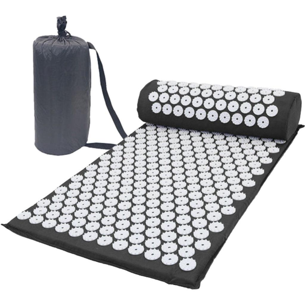 Acupressure Mat & Pillow & Bag (Black)