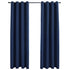 Blackout Window Curtains for Thermal Insulated Room (Set of 2, W132cm x D160cm, Dark Blue)