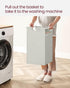 Laundry Hamper with Shelf and Pull-Out Bags 2 x 46L White