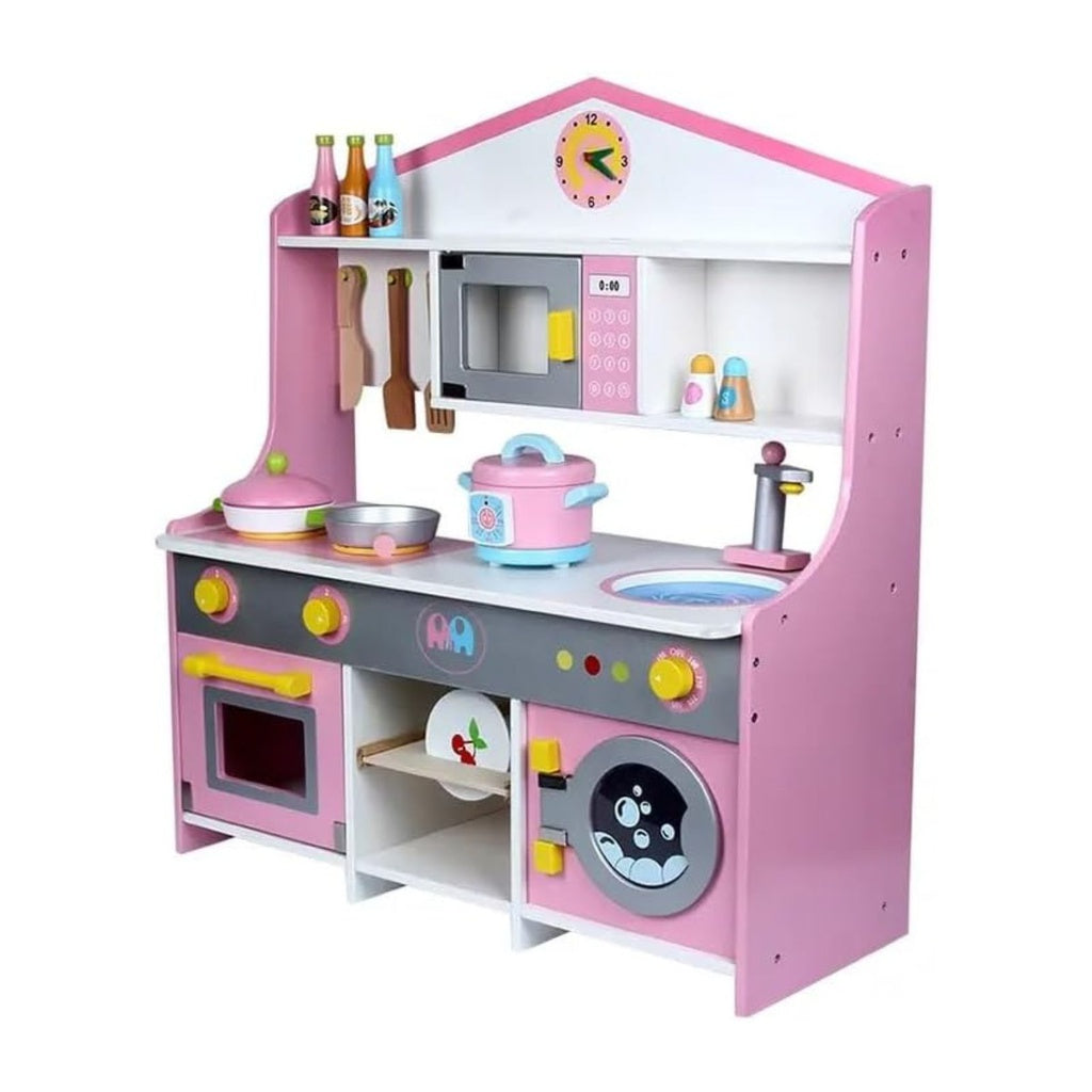 Wooden Kitchen Playset for Kids (Japanese Style Kitchen Set, Violet) EK-KP-104-MS