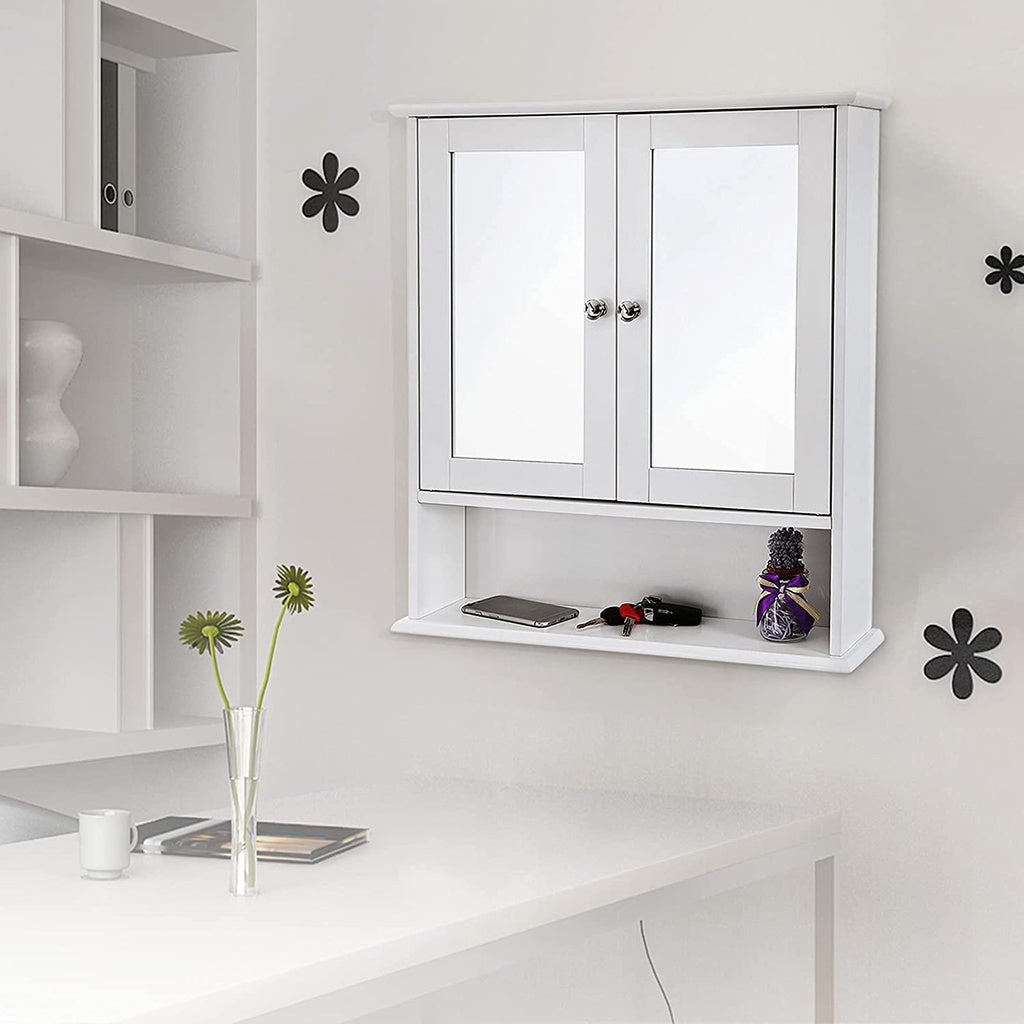 Wall Cabinet with 2 Mirror Doors