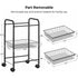 3-Tier Metal Rolling Cart on Wheels with Removable Shelves Black