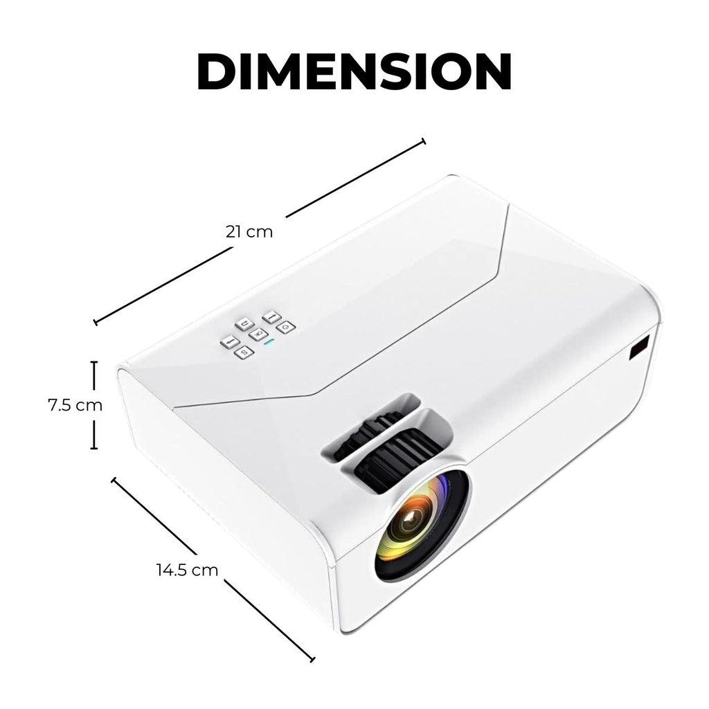 Wifi Video Projector 720P 110 Ansi Lumens, White