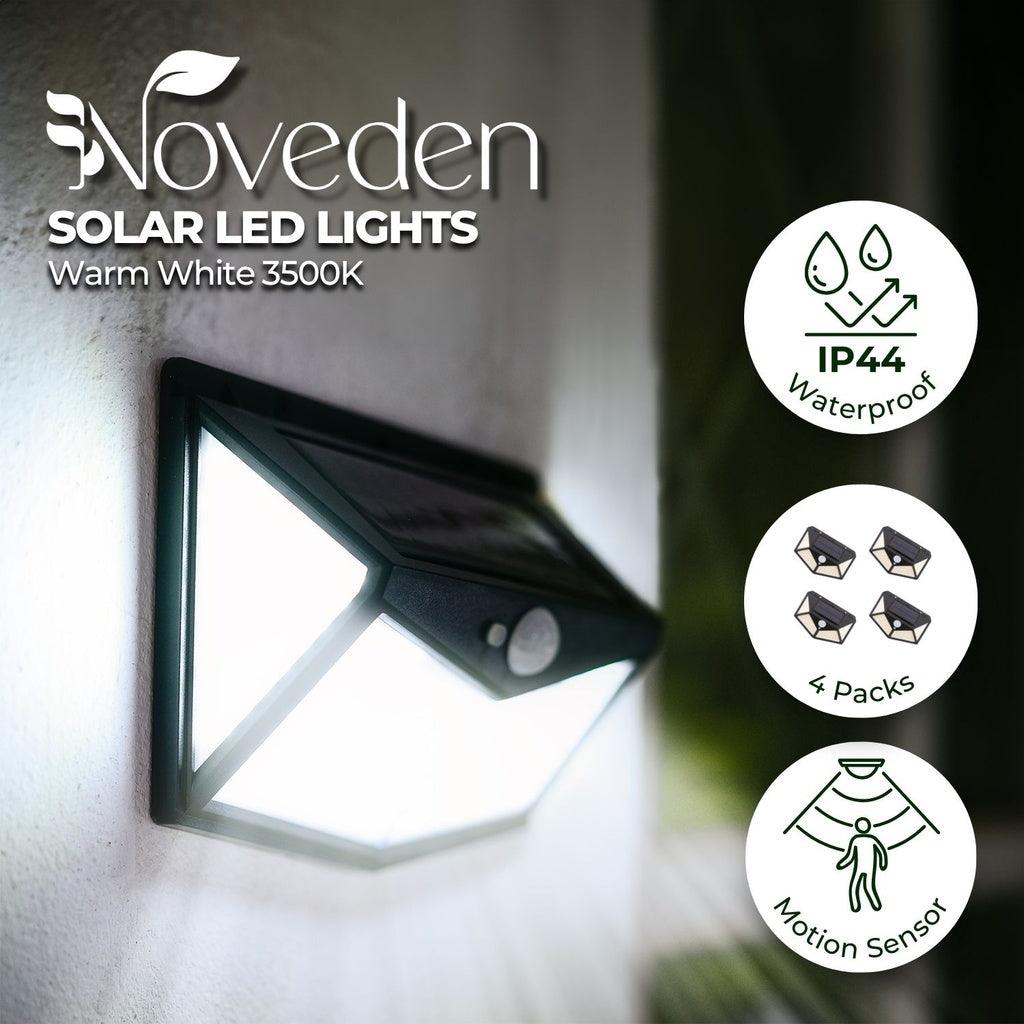 4 Packs Solar LED Lights with 3 Light Modes (Black