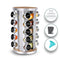 Rotating Spice Rack Organizer (20 Jars) with Label Sticker and Silicone Funnel