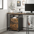 Office File Cabinet with 2 Lockable Drawers Steel Frame Industrial Rustic Brown and Black