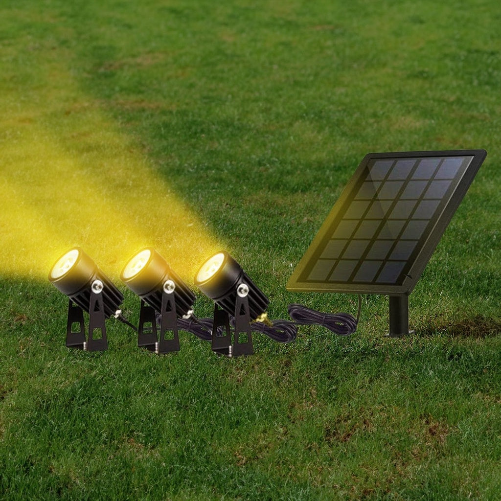 Solar Garden Lights with 3 Set LED Spotlights (Warm White)