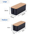 Set of Two Cable Management Box with Wood Pattern Lid, Black