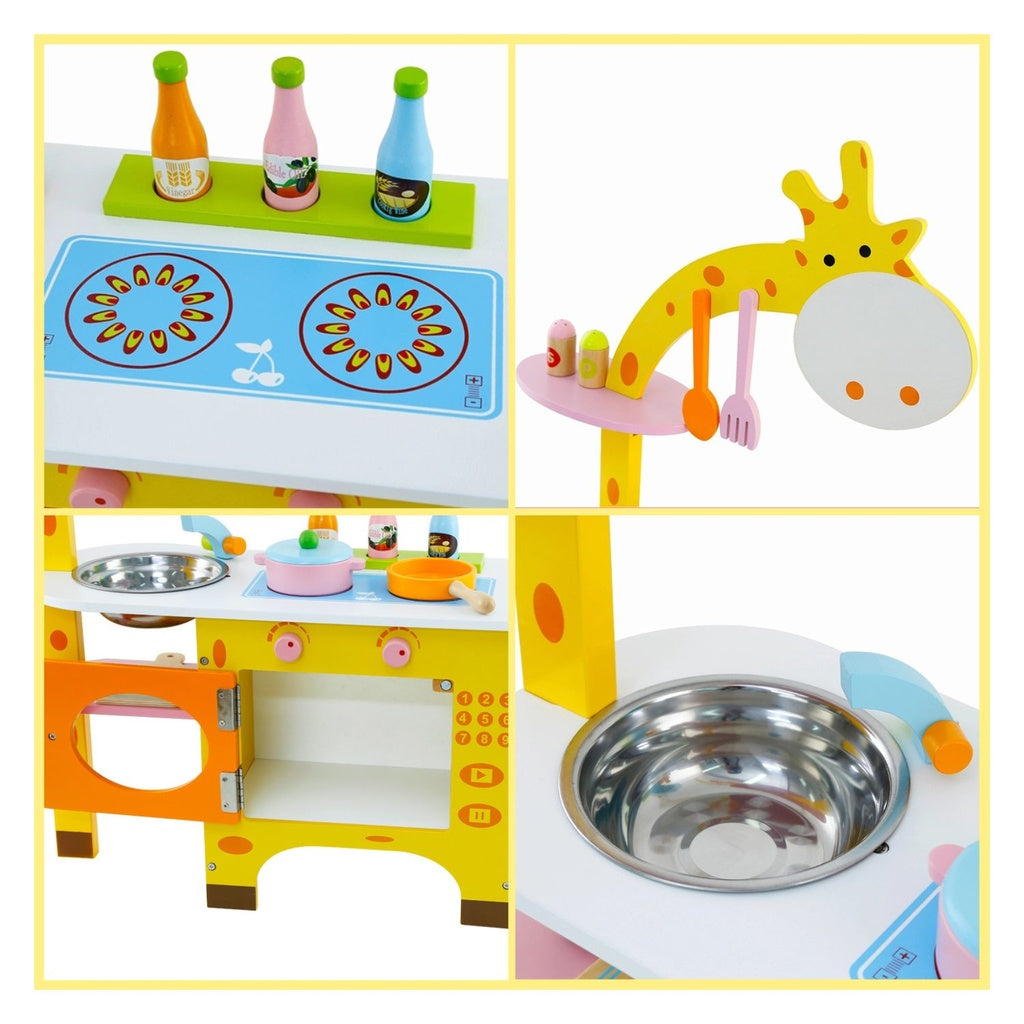 Wooden Kitchen Playset for Kids (Giraffe Shape Kitchen Set) EK-KP-102-MS