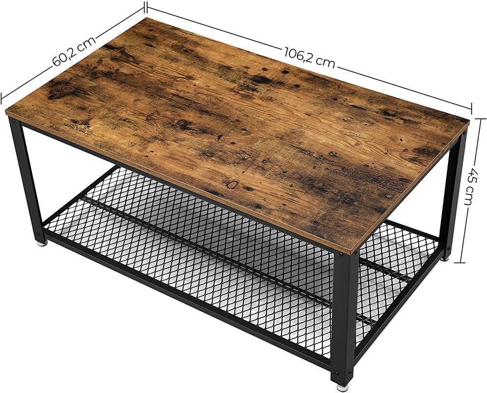 Coffee Table with Mesh Shelf