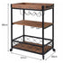 3 Tiers Kitchen Serving Wine Cart Trolley with Wine Rack (Walnut) EK-STWR-100-YXH