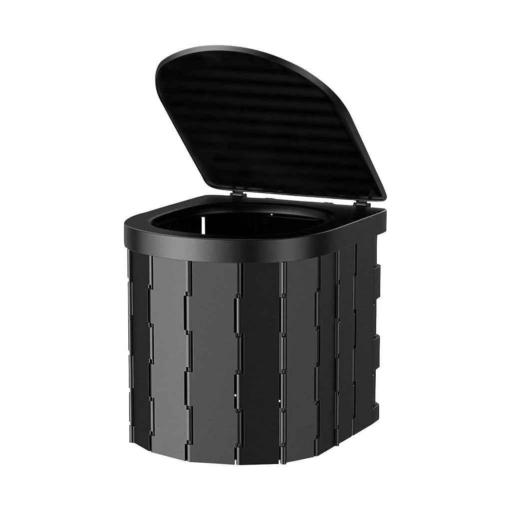 Portable Foldable Potty With Lid (Black)