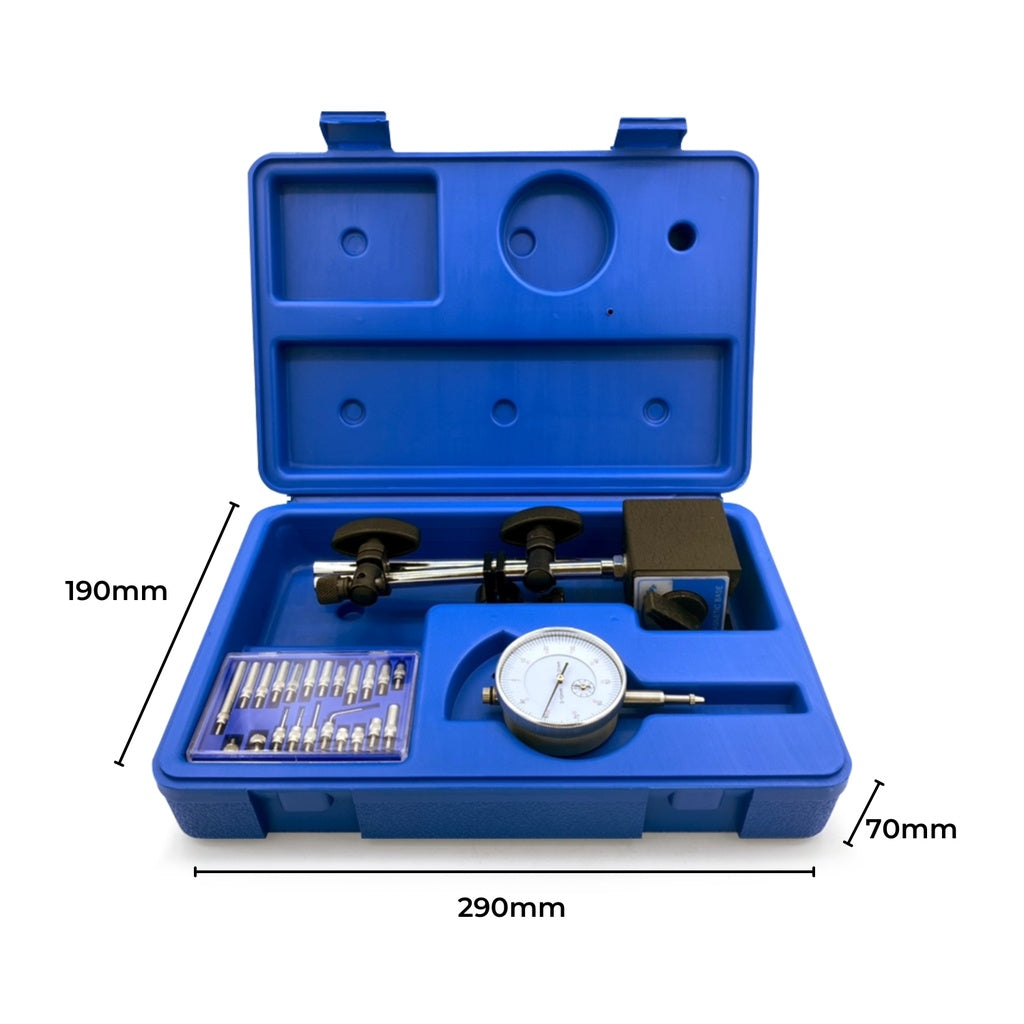 Magnetic Base Dial Indicator Gauge 0-10mm 60kg with 22 Indicator Point Set