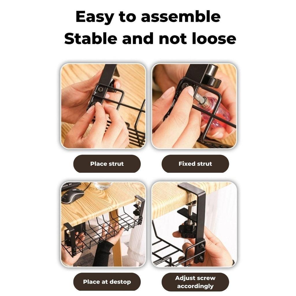 Cable Management Tray- No Drilling Type (Black)