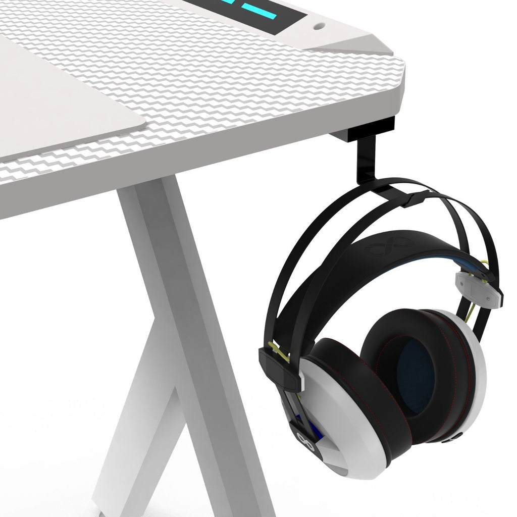 RGB Gaming Desk Y Shape White 140cm