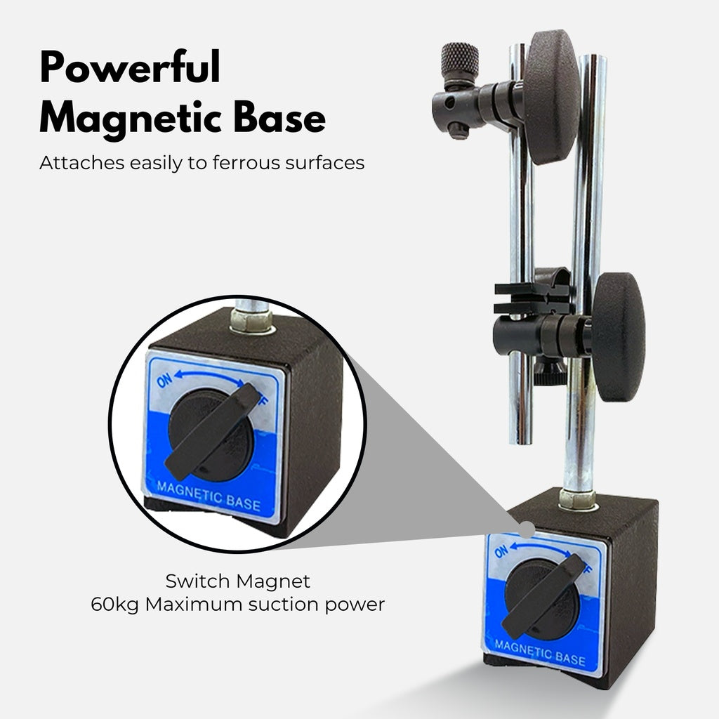 Magnetic Base Dial Indicator Gauge 0-10mm 60kg with 22 Indicator Point Set