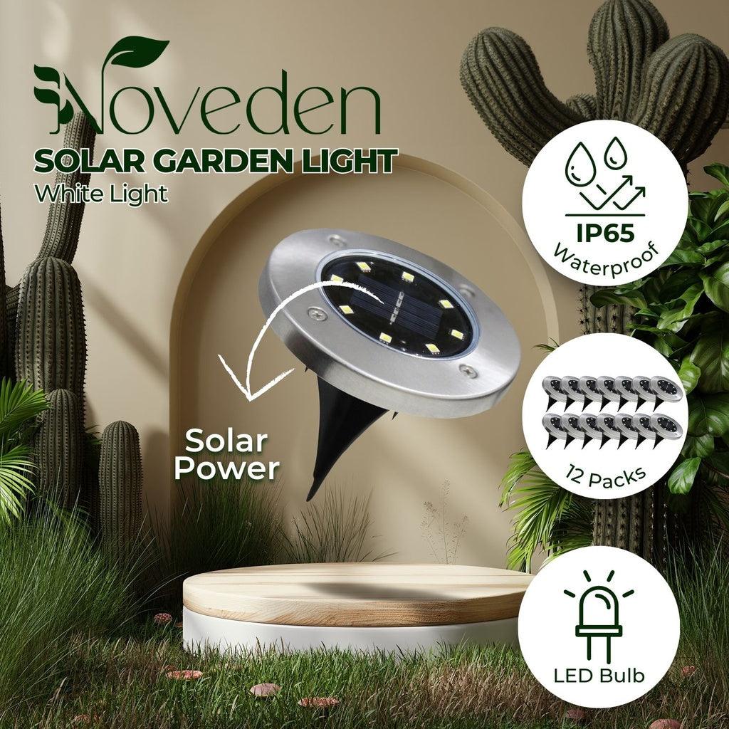 12 Pack Waterproof Solar LED Light (White)