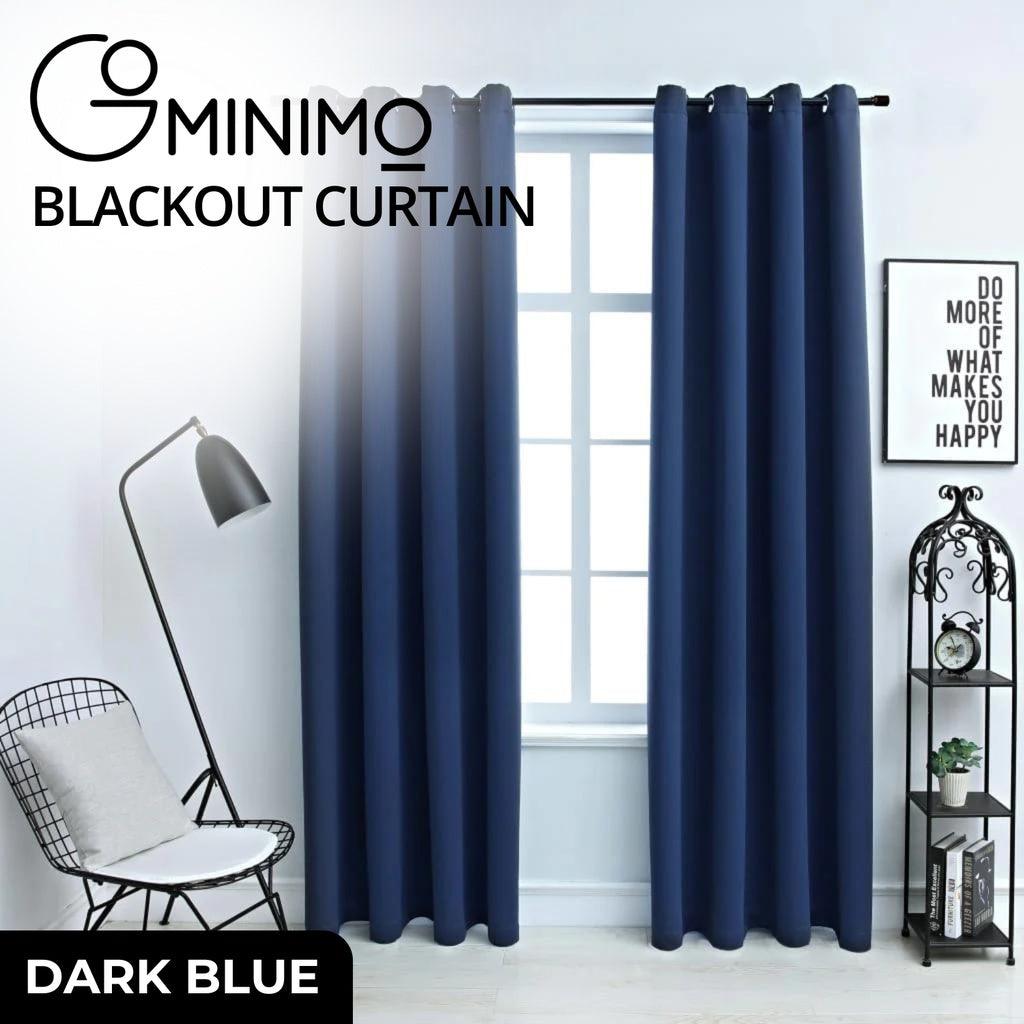 Blackout Window Curtains for Thermal Insulated Room (Set of 2, W132cm x D213cm, Dark Blue)