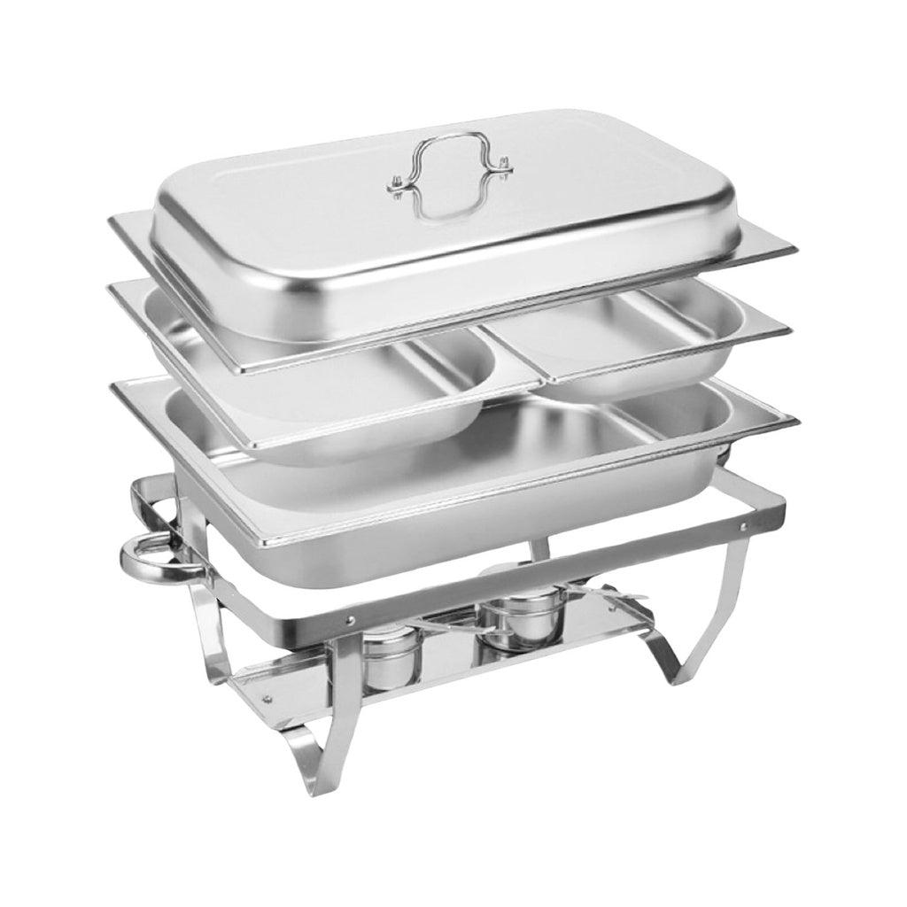 9L Chafing Dish Stainless Steel Food Buffet Warmer Pan (2x4.5L Dual Trays)