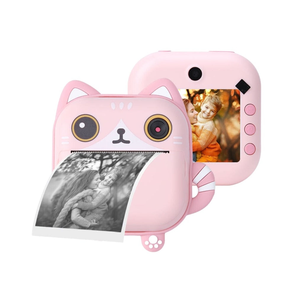 Instant Print Camera for Kids with Print Paper and 32GB TF Card (Cat)
