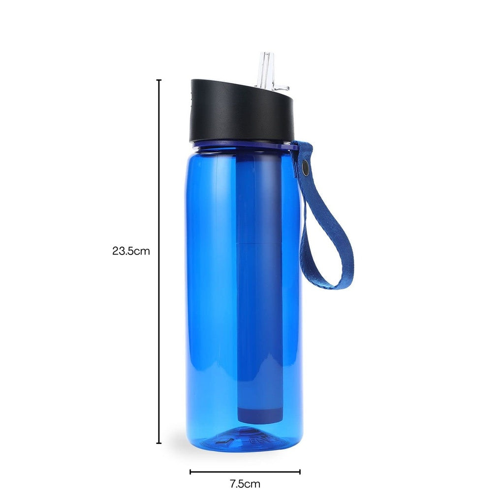 Water Filter Straw with Bottle 550ML, Ultralight and Durable, Long-Lasting Up to 1500L Water, Easy Carry