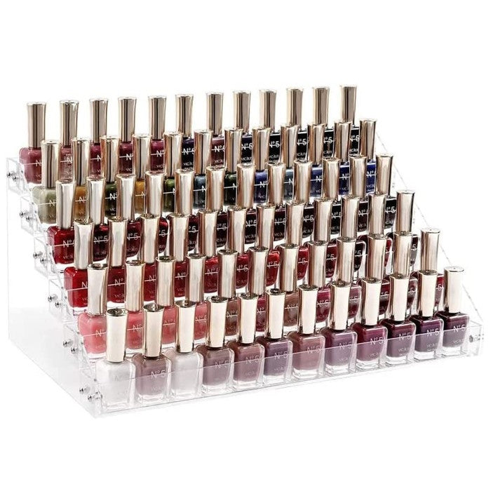 Nail Polish Organizer 6-Layer Fit 60 Bottles of Nail Polish Stand Holder Transparent