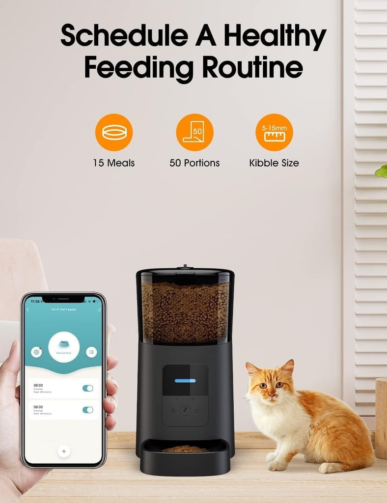 WiFi 6L Automatic Pet Feeder (Black)