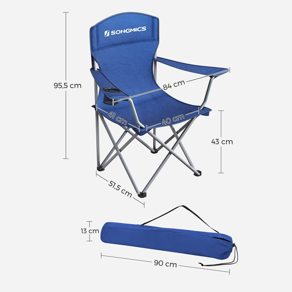 Set of 2 Folding Camping Outdoor Chairs Blue