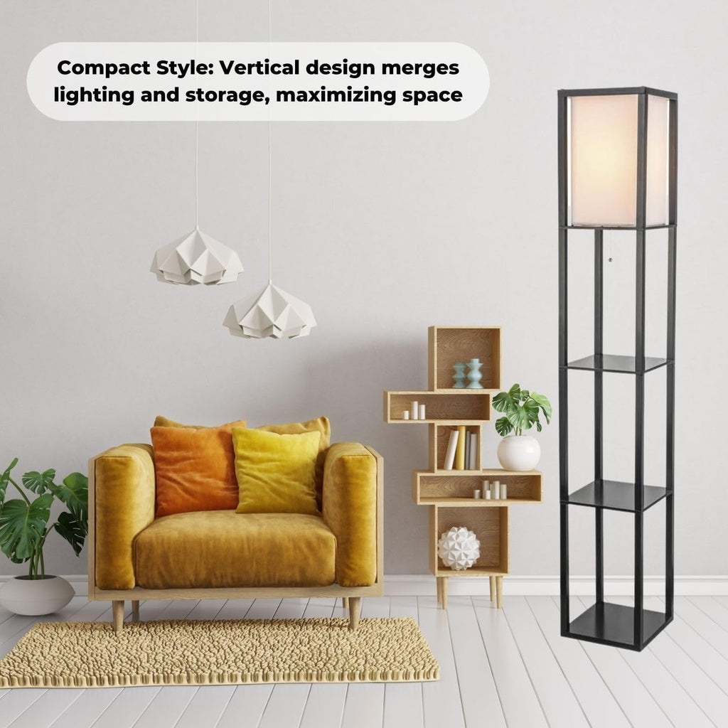 Floor Vintage Lamp Shelf 160CM (Black) EK-FLS-100-MY