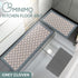 2 PCS Washable Non Slip Absorbent Kitchen Floor Mat (44x80+44x180cm, Grey Lucky Clover)