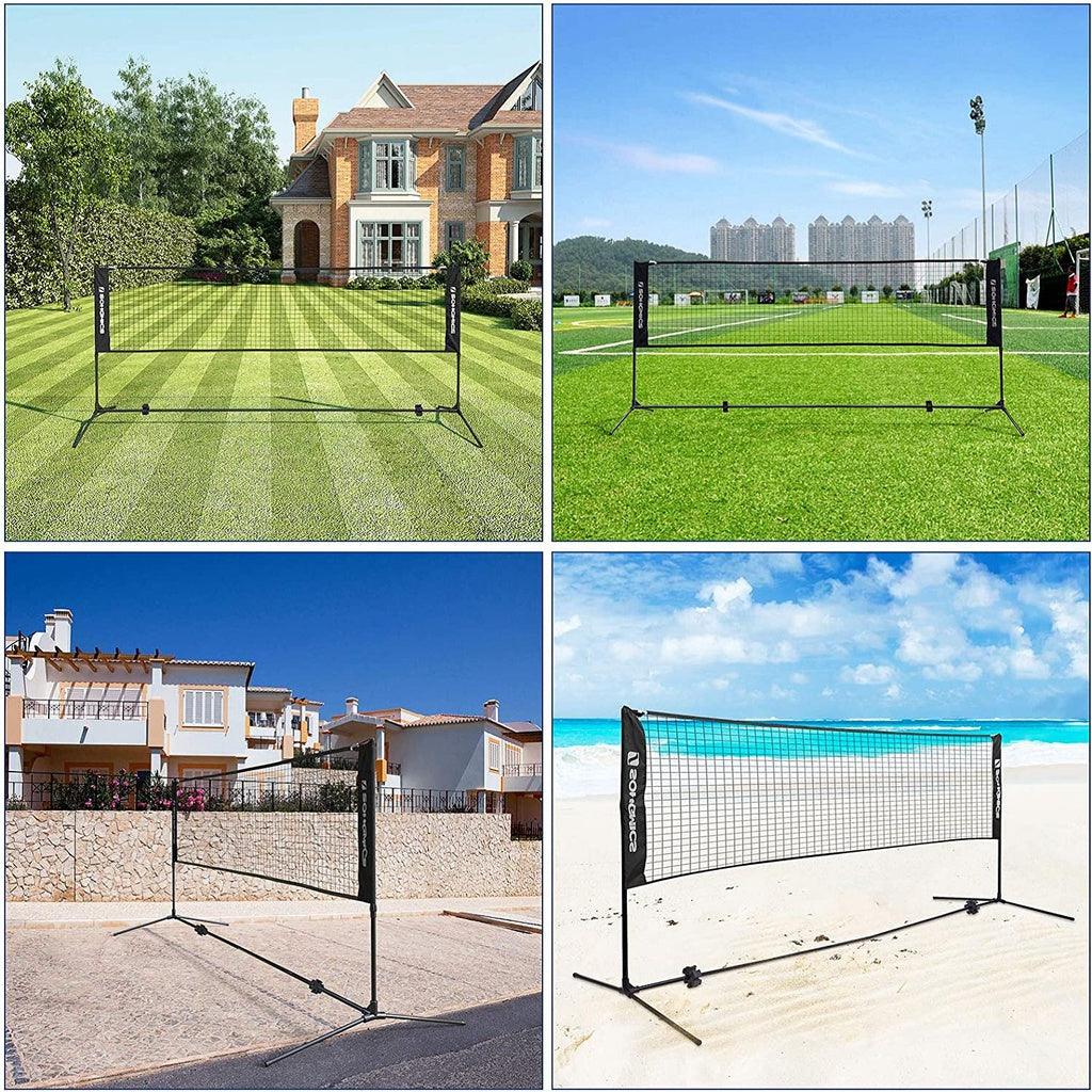 4m Portable Tennis Badminton Net Black