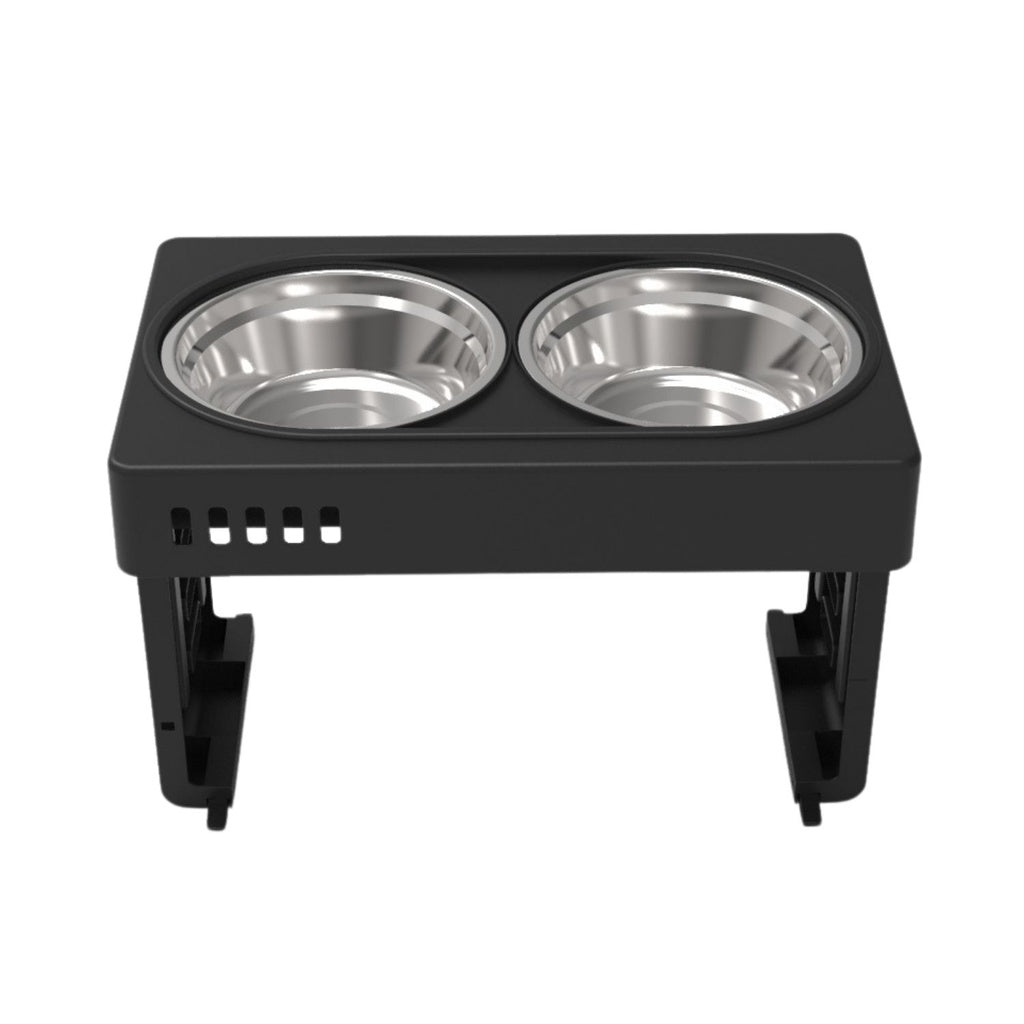 Elevated Pet Feeder Food Water Double Bowl Adjustable Height Raised Stand