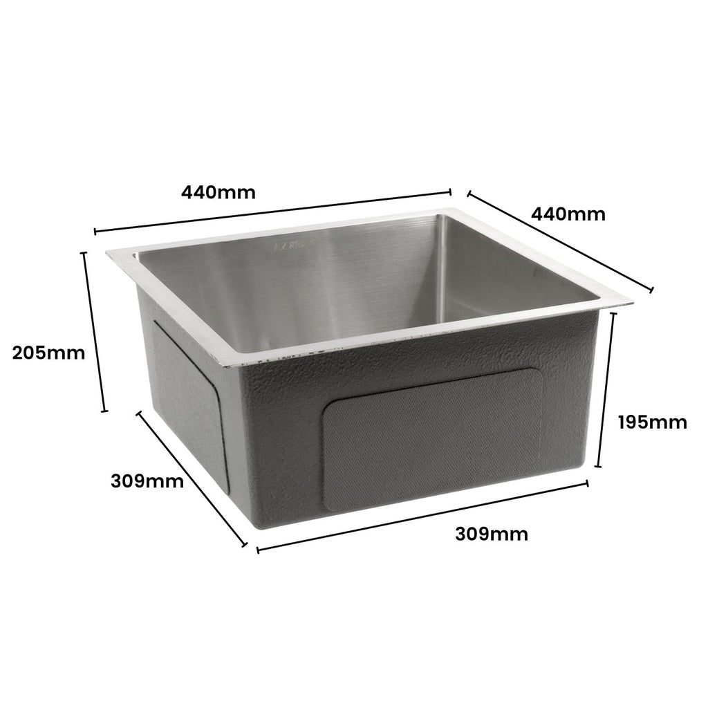 Kitchen Stainless Steel Sink 440mm x 440mm (Silver) AMR-KS-100-LH