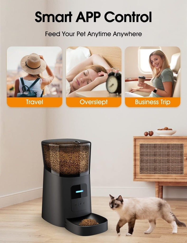 WiFi 6L Automatic Pet Feeder (Black)