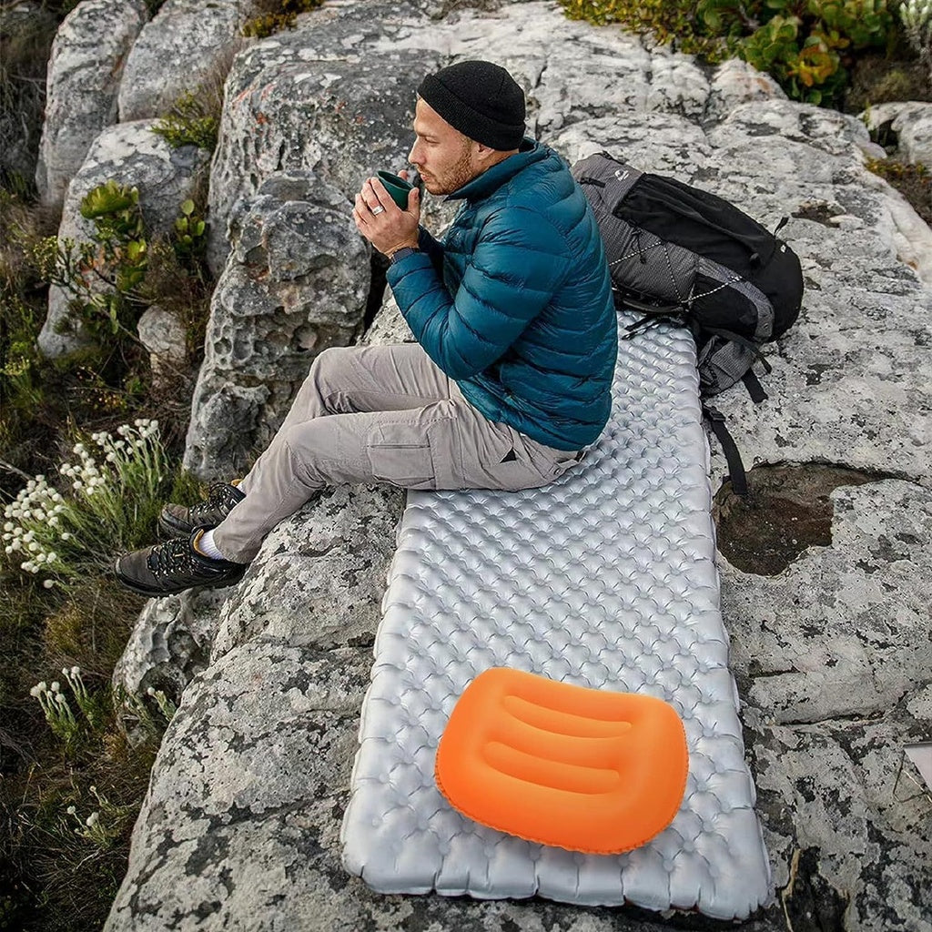 Inflatable Camping Travel Pillow - Orange