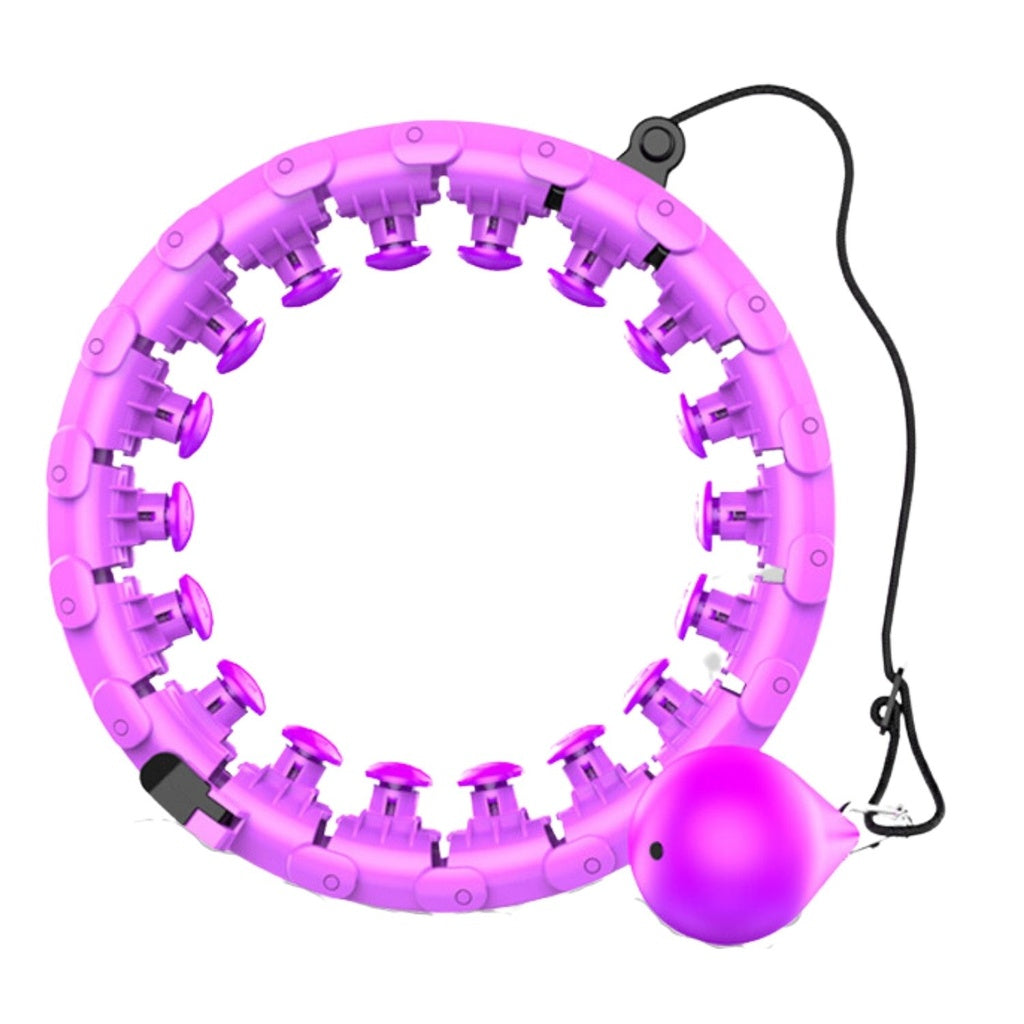 Weighted Hula Hoop with 26 Detachable Knots (Purple)