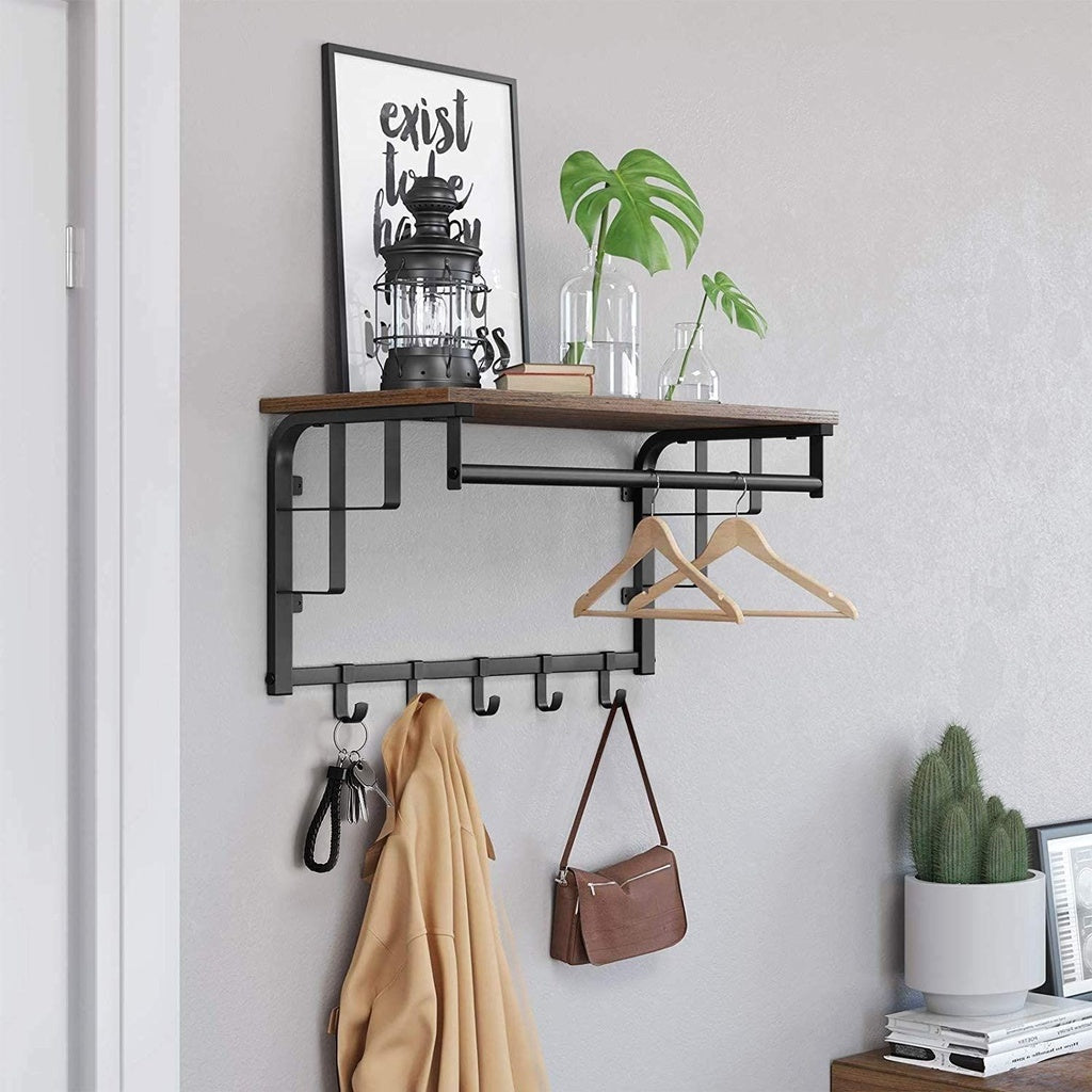 Wall-Mounted Coat Rack with 5 Hooks