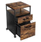 2 Drawer File Cabinet with Open Compartments and Wheels